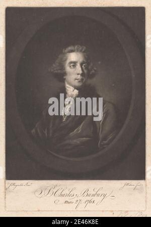 James Watson, 1740â € "1790, Briten, Lord Charles Bunbury, 1768. Mezzotinta auf mäßig dickem, mäßig strukturiertem, cremefarbenen, gedeckten Papier. Stockfoto