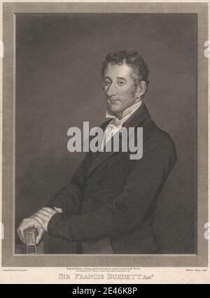 Unbekannter Künstler, ( William Harp ), Sir Francis Burdett, 5. Baronet, 1811. Gravur auf mäßig dickem, leicht strukturiertem, beigefarbenem, gedeckten Papier. Stockfoto