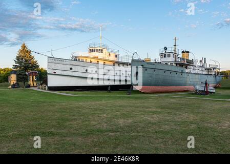 Boote des Marinemuseums von Manitoba in der Stadt Von Selkirk Stockfoto