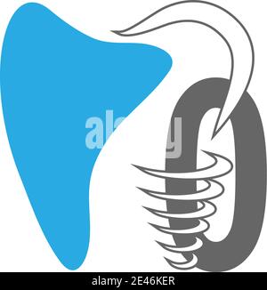 Nummer Null Logo-Symbol mit Dental Design Illustration Vektor Stock Vektor