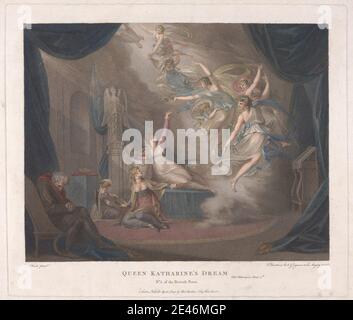 Francesco Bartolozzi RA, 1728â € "1815, Italienisch, aktiv in Großbritannien (1764â € "99), Queen Katherine's Dream, 1788. Gravur. Stockfoto