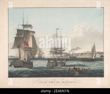 Sigismond Himely, 1801â € "1872, Französisch, Vue du Port de Gravesend, c. 1820. Farbiger Aquatinta. Stockfoto