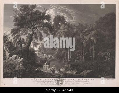 Print made by James Mason, 1710â € "1783, Briten, EIN Blick auf die Insel Jamaika, der Frühling-Kopf der Roaring River auf dem Anwesen von William Beckford Esq.r, 1778. Strichgravur auf mittelschwerem, mäßig strukturiertem, cremefarbenen Wove-Papier. Stockfoto