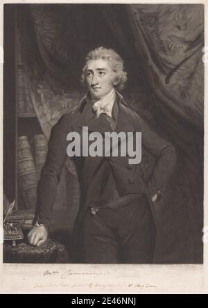 Druck von John Young, 1755–1825, britisch, George Canning, 1803. Mezzotint (State al, unbeschrieben) auf mittelschwerem, leicht strukturiertem, cremefarbenen Papier. Public Domain Stockfoto