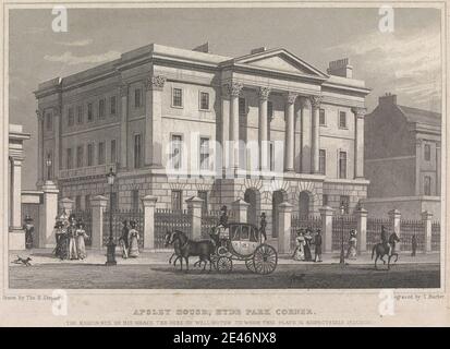 Thomas Barber, ca. 1768–1843, Großbritannien, Apsley House, Hyde Park Corner; Seite 9 (Band 1). Gravur. Public Domain Stockfoto