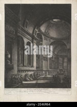 Druck von Georges François Blondl, 1730–ca. 1791, französisch, BLICK auf das Innere einer Kirche, 1765 bis 1767. Mezzotint. Rom Stockfoto