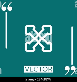 Vier Pfeile Umriss Vektor-Symbol Lineares Symbol. Bearbeitbare Konturlinie Stock Vektor