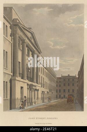 Unbekannter Künstler, John Street, Adelphi, 1795. Aquatinta, handfarbig. Public Domain Stockfoto