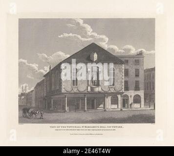 Unbekannter Künstler, ( Dale ), Blick auf das Rathaus, St. Margaret's Hill, Southwark, 1825. Gravur. Public Domain Stockfoto