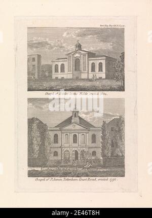 Unbekannter Künstler, neunzehnten Jahrhundert, Kapelle St. Giles in den Feldern, Kirche St. James, Tottenham Court Road, 1816. Gravur. Public Domain Stockfoto