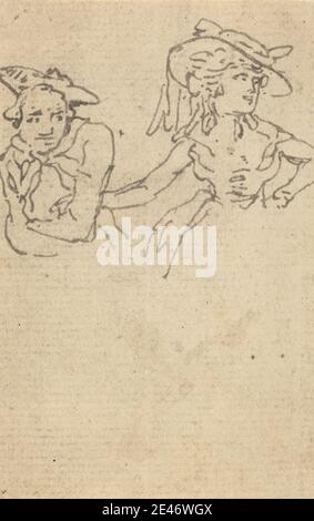 Thomas Rowlandson, 1756–1827, britisch, Album Drawing, undated. Graphit und Feder und Tinte auf mittelschwerem, leicht strukturiertem, cremefarbenen Papier. Public Domain Stockfoto