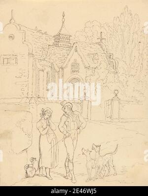 Thomas Rowlandson, 1756–1827, britisch, Album Drawing, undated. Graphit und Feder und Tinte auf mittelschwerem, leicht strukturiertem, cremefarbenen Papier. Public Domain Stockfoto