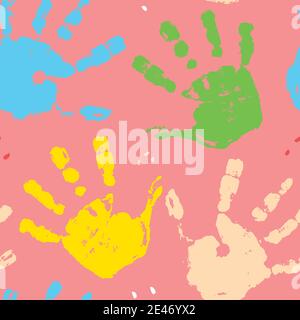 Handstempel nahtlose Muster, Farbe Fleck Hintergrund Vector Illustration. Stock Vektor