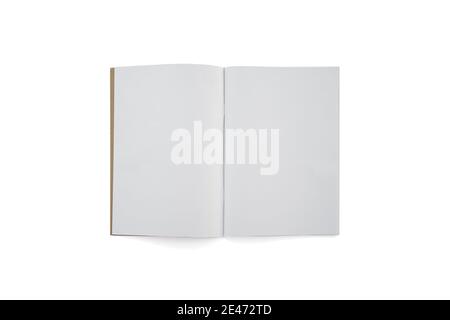 Leeres Notizbuch und weißer Aufstrich mit Karikatur Stockfoto