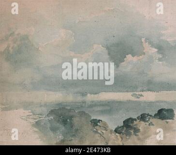 James ward, 1769–1859, British, Sky Study, undated. Aquarell auf Medium, leicht strukturiert, cremefarbenes Papier. Wolken, Landschaft, Himmel Stockfoto