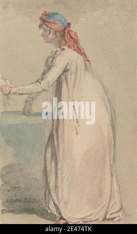 James ward, 1769–1859, britisch, Mrs. Morland's Portrait, ca. 1802. Aquarell über Graphit auf Medium, leicht strukturiert, cremefarbenen Papier. Kleid, Porträt, Frau. Morland, Anne (Nancy; ca. 1765–1804) Stockfoto