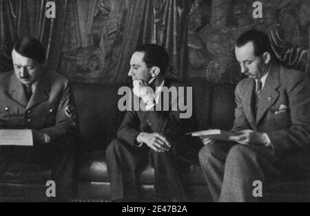 Hitler und Joseph Goebbels im Reichskanzlei Berlin Stockfoto