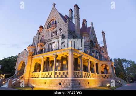 Craigdarroch Castle, viktorianischen Ära Schottischen herrschaftliche Villa, historische Stätte von Kanada Außen in Victoria BC Stockfoto