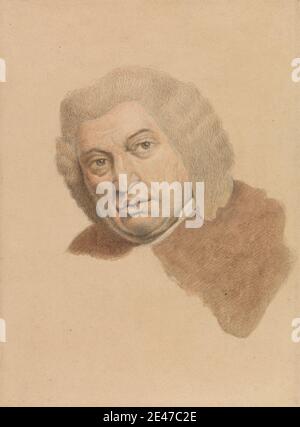 Unbekannter Künstler, Samuel Johnson, undated. Graphit, Aquarell, und Buntstifte auf Medium, leicht strukturiert, Creme Wove Papier. Mann, Porträt. Johnson, Samuel (1709–1784), Autor und Lexikograph Stockfoto