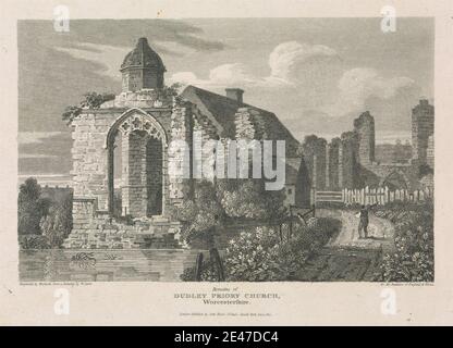 Thomas A. Woolnoth, 1785–1857, britisch, Reste des Dudley Priory, Worcestershire, 1812. Public Domain Stockfoto