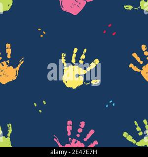 Handstempel nahtlose Muster, Farbe Fleck Hintergrund Vector Illustration. Stock Vektor