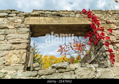 Old Mill Ruins Campbellford Ontario Kanada im Herbst Stockfoto