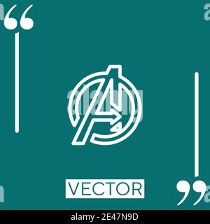 Vektorsymbol avengers Lineares Symbol. Bearbeitbare Linie mit Konturen Stock Vektor