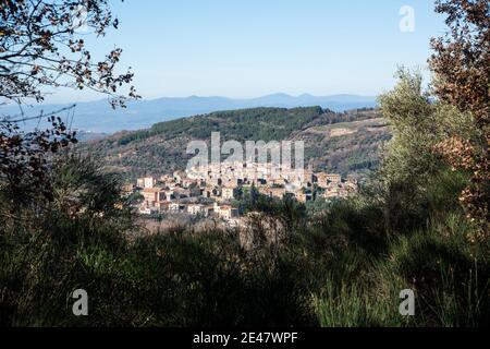 Gesamtansicht von Seggiano, Grosseto Stockfoto