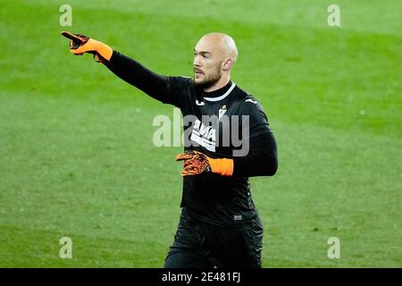 Marko Dmitrovic von SD Eibar während der spanischen Meisterschaft La Liga Fußballspiel zwischen SD Eibar und Atletico de Madrid am 21. Januar 2021 im Municipal Ipurua Stadium in Eibar, Spanien - Foto Ricardo Larreina / Spanien DPPI / DPPI / LiveMedia Stockfoto