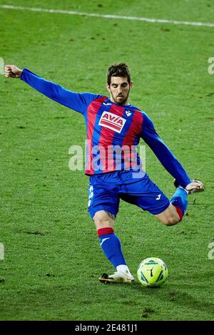 Raul Bigas von SD Eibar während der spanischen Meisterschaft La Liga Fußballspiel zwischen SD Eibar und Atletico de Madrid am 21. Januar 2021 im Municipal Ipurua Stadium in Eibar, Spanien - Foto Ricardo Larreina / Spanien DPPI / DPPI / LiveMedia Stockfoto