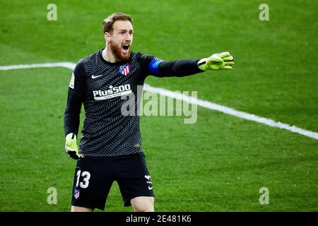 Jan Oblak von Atletico de Madrid während des spanischen Meisterschaftsspiel La Liga zwischen SD Eibar und Atletico de Madrid am 21. Januar 2021 im Municipal Ipurua Stadium in Eibar, Spanien - Foto Ricardo Larreina / Spanien DPPI / DPPI / LiveMedia Stockfoto