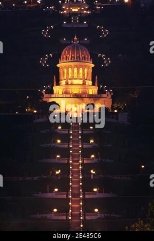 Terrassen der Schrein des Bab in Haifa. Israel Stockfoto