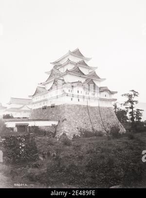 Vintage 19. Jahrhundert Foto: Nagoya Castle, Japan, Raimund von Stillfried Studio. Stockfoto