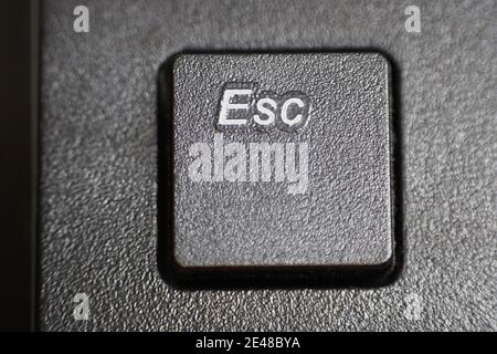 Makro Schließen der Escape-Taste auf einem Desktop Computertastatur Stockfoto