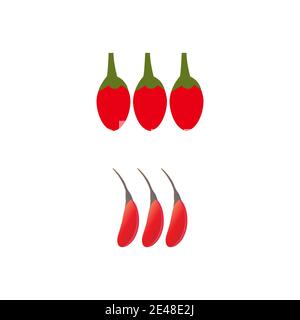 Goji-Beeren-Logo. Isolierte Goji-Beeren auf weißem Hintergrund Stock Vektor