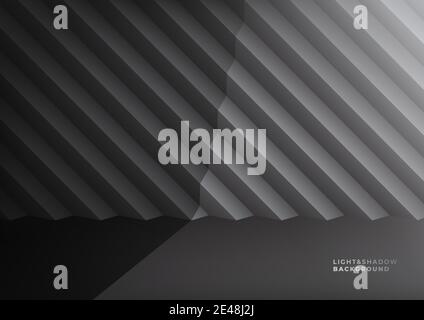 Realistische schwarze Studiowand, leeres Licht- und Schattenraum-Interieur in minimalem 3d. Stock Vektor