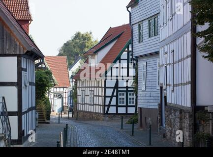 Fachwerkhäuser in der Altstadt, Bad Essen Stockfoto