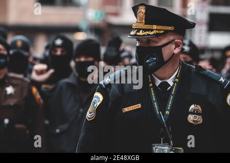 Joe Biden und Kamala Harris werden in Washington D.C. zum Präsidenten der USA Stockfoto