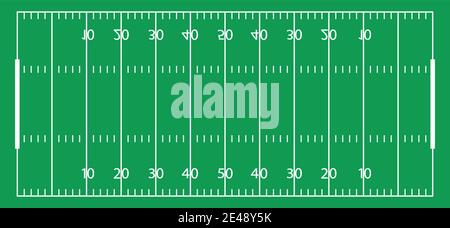 American Football Field oder Fußballfeld grün Stock Vektor