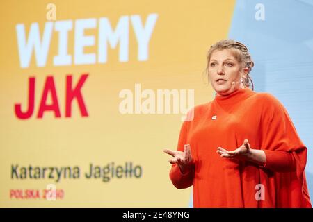 Warschau, Masowien, Polen. Januar 2021. Die Präsentation der Bewegung Polen 2050 unter dem Motto "Wir wissen, wie" EIN Plan für Poland.in das Bild: KKKATARZYNA JAGIELLO Credit: Hubert Mathis/ZUMA Wire/Alamy Live News Stockfoto