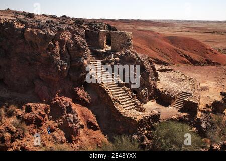 Meditation Höhlen von chamar Khiid Klosters in der Wüste Gobi in der Nähe von Sainshand. Mongolei Stockfoto