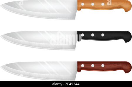 Satz Küchenmesser. Vektorgrafik. Stock Vektor