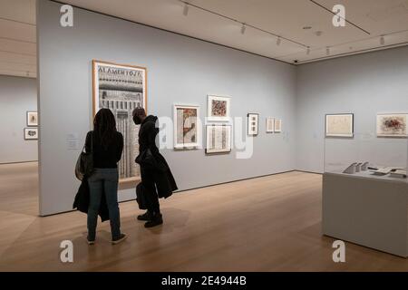 'Degree Zero: Drawing at midcentury' ist eine Kunstsammlung von 1948 bis 1961 im Museum of Modern Art, New York City, USA Stockfoto