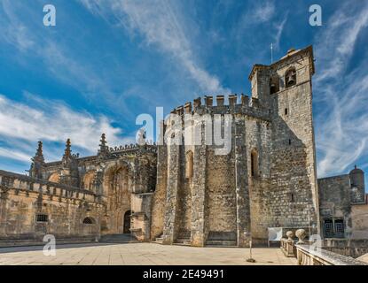 Charola Tempel, Manueline Stil, Convento do Christo, Kloster der Ritter des Ordens Christi, mittelalterliche Burg, in Tomar, Centro Region, Portugal Stockfoto