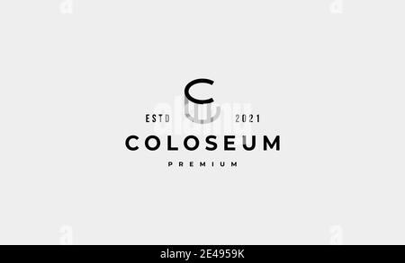 Colosseum Simple Logo Vektor Design Icon Illustration Stockfoto