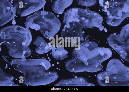 Abstrakt Aquarell violett gepunkteten Hintergrund. Handbemalte Textur, Splashie Stockfoto