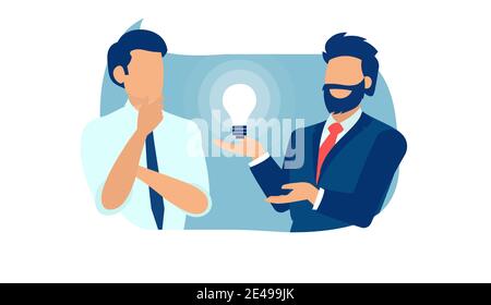 Vektor eines Unternehmens Männer Brainstorming neue Idee Stock Vektor