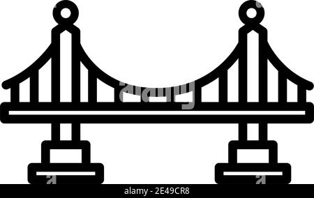 Symbol für Vektorbrücke. Verschiedene Brücken, Umriss Symbol. Linie mit bearbeitbarer Kontur Stock Vektor