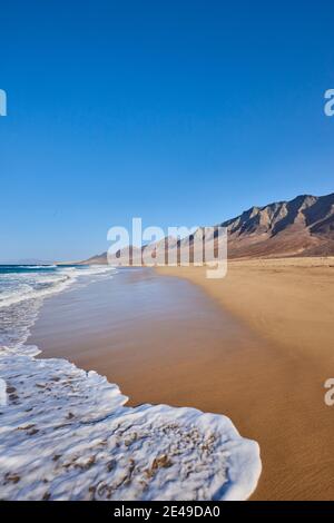 Strand, Playa de Cofete, Fuerteventura, Kanarische Inseln, Spanien, Europa Stockfoto