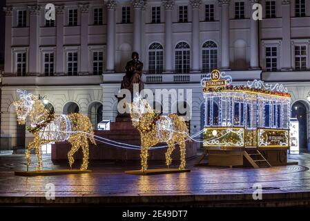 Denkmal für Nikolaus Kopernikus in der polnischen Hauptstadt. Stockfoto